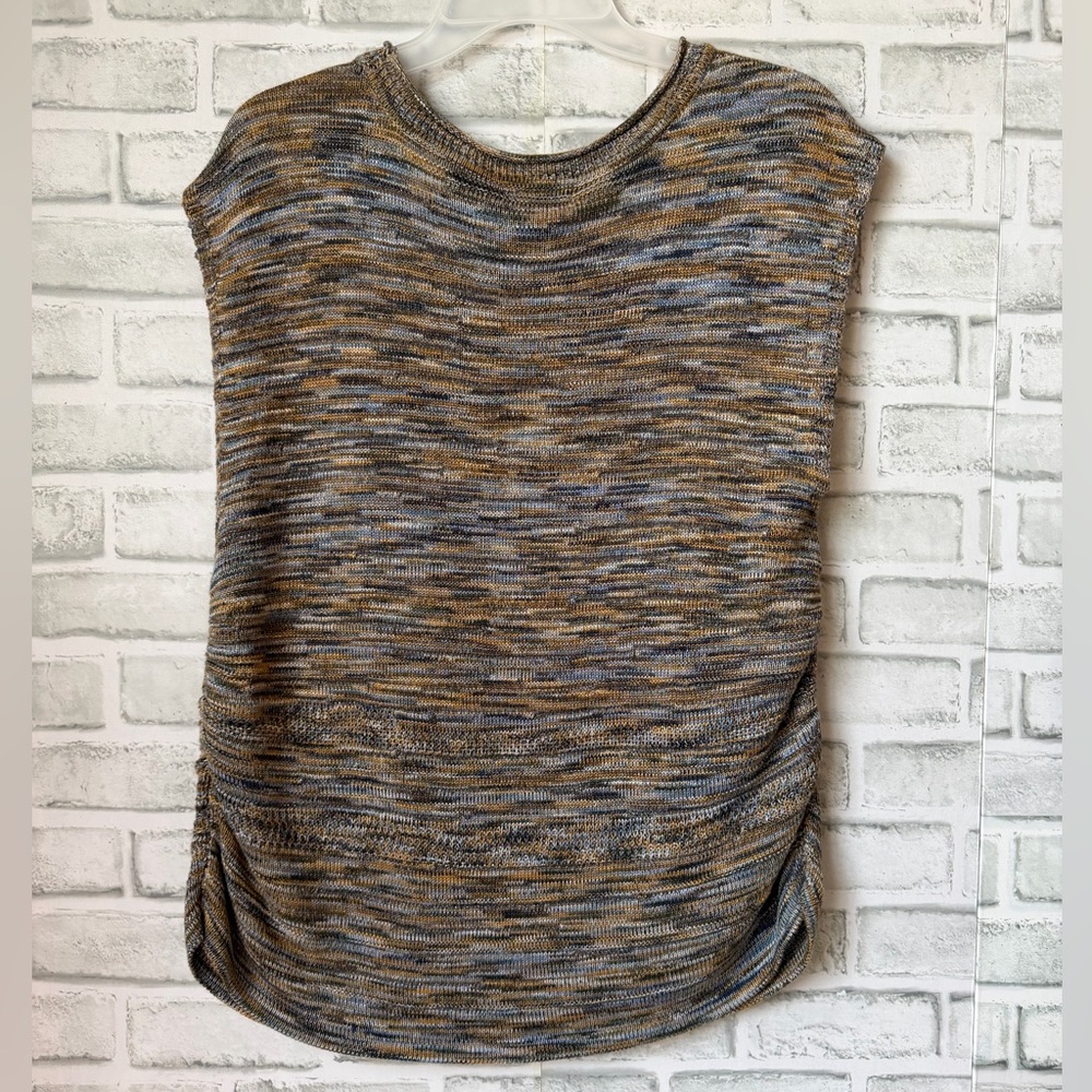 Democracy Sleeveless Knit Top Size Large Multicolor Ruched Sides NWT - Picture 6 of 16